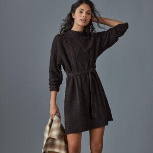 ANTHROPOLOGIE Amadi Leah Cable-Knit Sweater Dress S